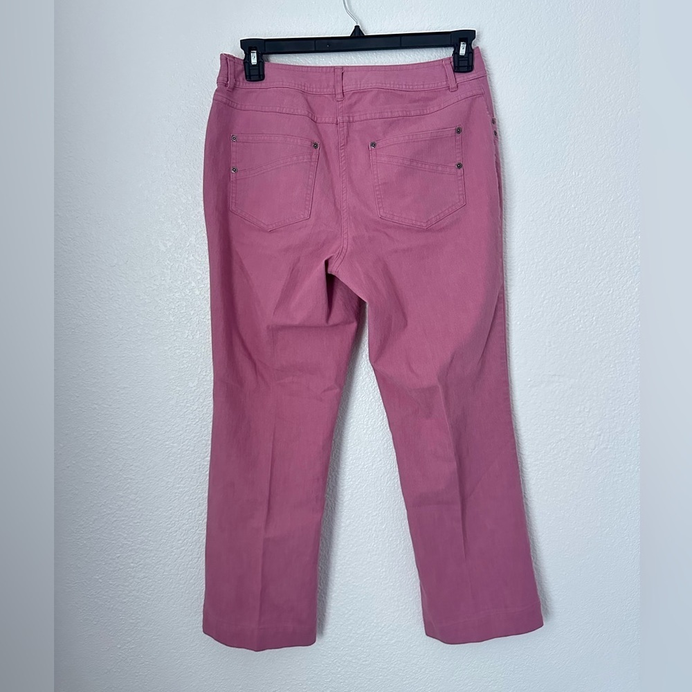 Christopher & Banks Straight Leg Pants Women’s 10 Pink Mid Rise Casual Stretch - Picture 2 of 10